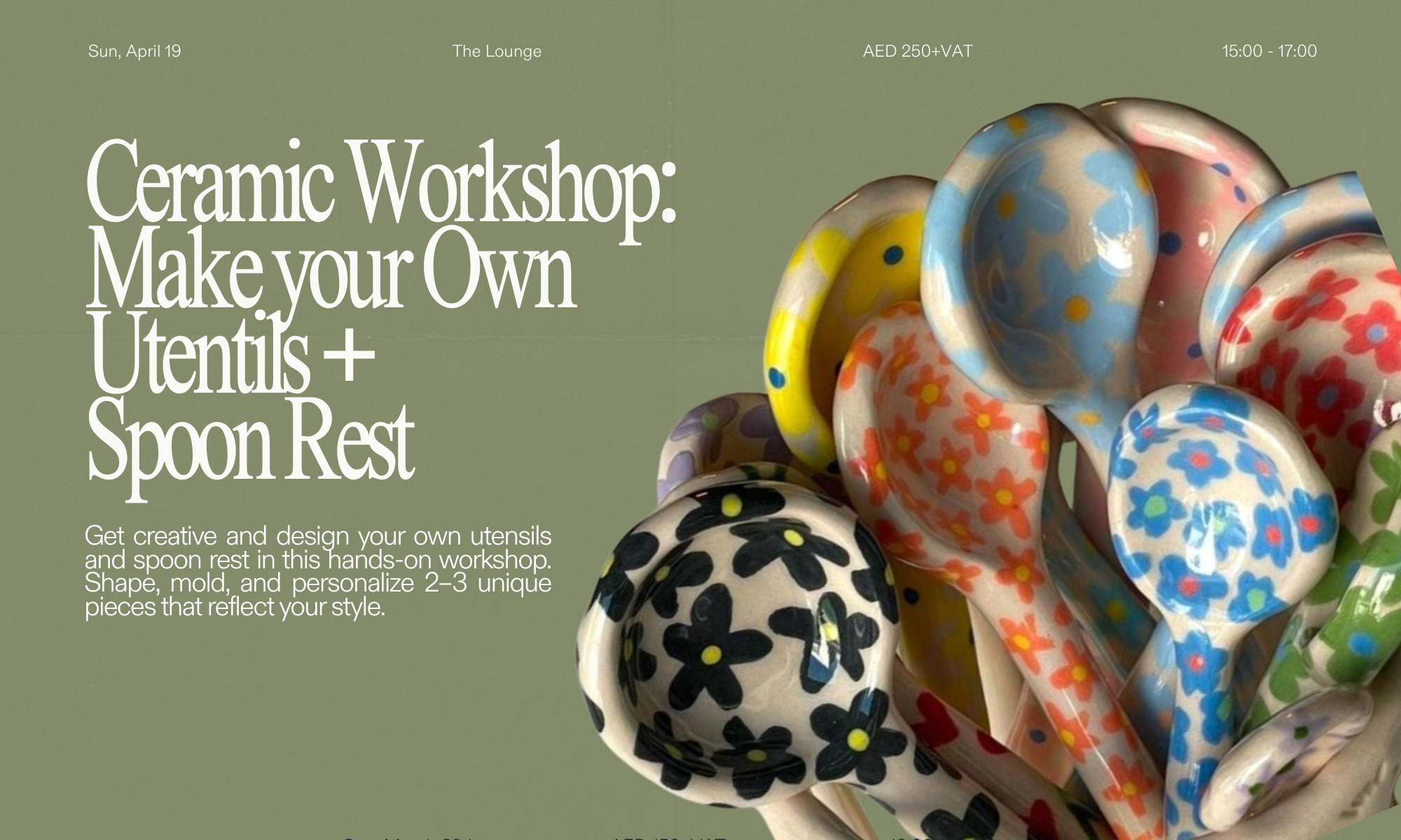 Ceramic Workshop: Make your Own Utentils + Spoon Rest 